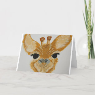 Unique Trendy Modern Eye Catching Design Giraffe Holiday Card