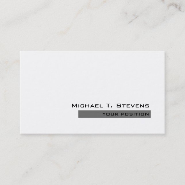 Unique Trendy White Grey Professional Modern Business Card (Front)