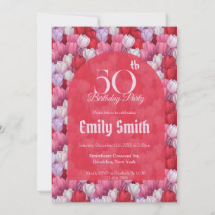 Unique Tulip Luxury 80Th Birthday Invitation