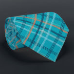 Unique Turquoise Blue Plaid Tie<br><div class="desc">This is not your ordinary plaid tie, it will want to be worn even on casual Friday! Look closely, and see how the lines which make up the plaid are a series of expressive dashes and strokes, giving it a unique artistic design not seen on an ordinary woven plaid tie....</div>