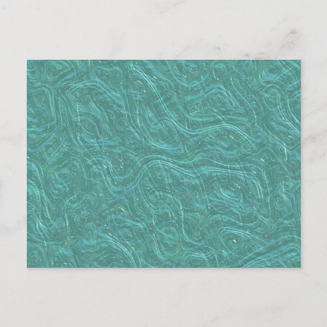Unique Turquoise Green Acid-Etched Glass Texture Postcard (Front)