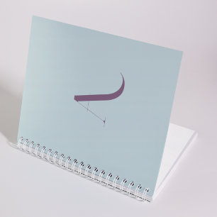 Unique Typography Monogram Initial Purple & Blue Notebook