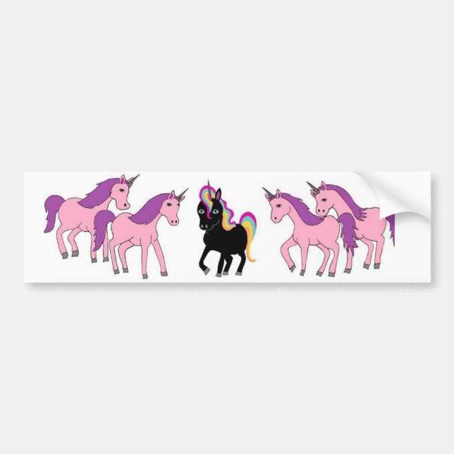 Unique Unicorn Bumper Sticker (Front)