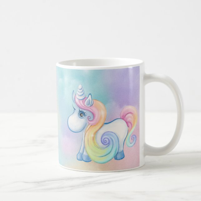 Unique Unicorn Pastel Cloud Coffee Mug (Right)