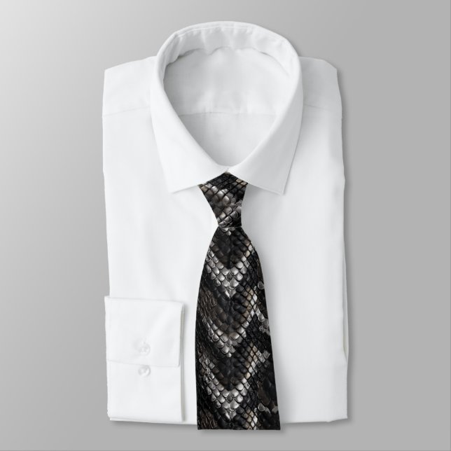 Unique Unique Gifts Crocodile Print  Tie (Tied)