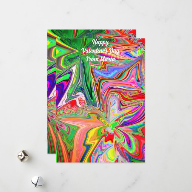 Unique Valentine Abstract Colourful And Vivid Card (Front/Back In Situ)