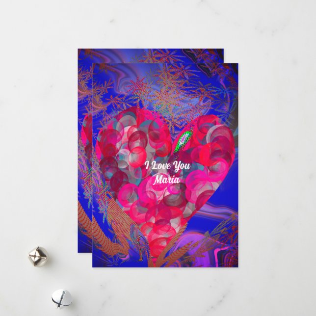 Unique Valentine Abstract Colourful And Vivid Card (Front/Back In Situ)