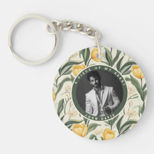 Unique Valentine Gifts For Him Photo Tulip Keychain