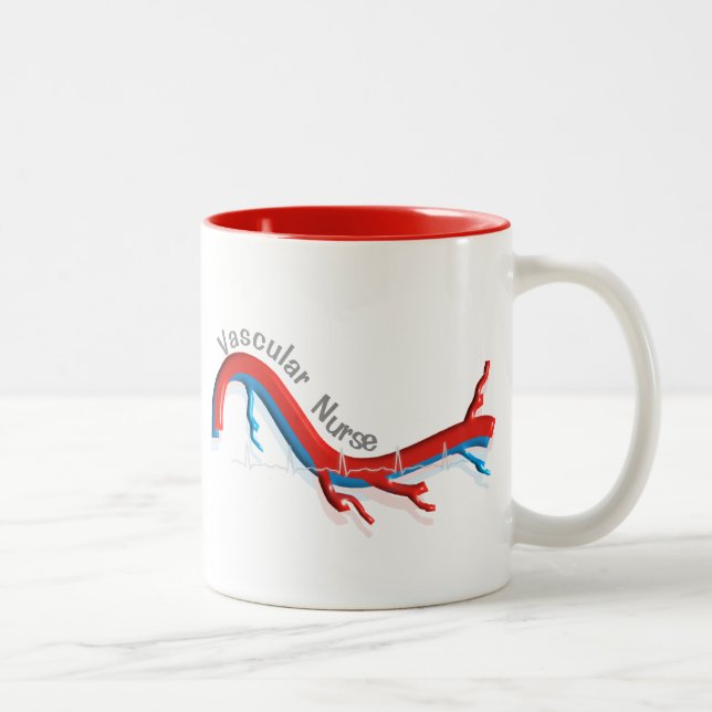 Unique Vascular Nurse Gifts Two-Tone Coffee Mug (Right)