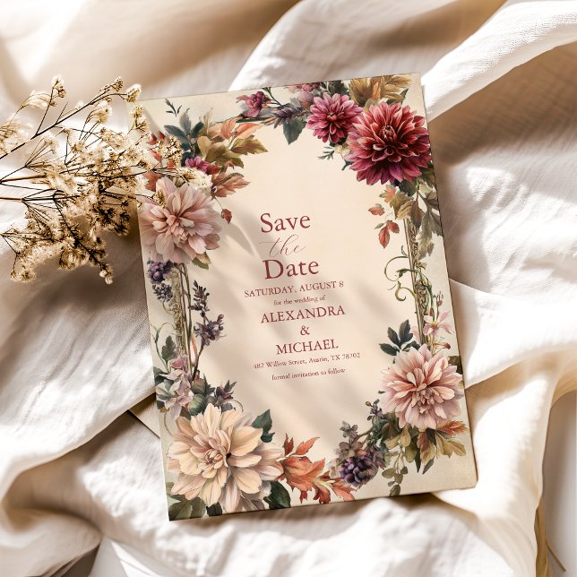 Unique Victorian Royal Floral Wedding  Save The Date (Creator Uploaded)