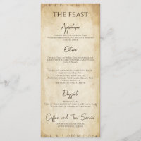 Unique Viking Wedding Menu