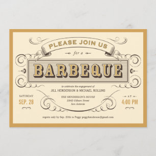 Unique Vintage BBQ Invitations