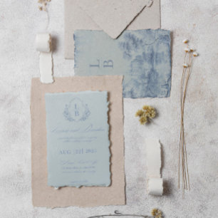 Unique Vintage Bluebell Reverie Wedding Invitation