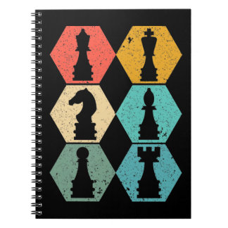 Unique Vintage Chess Pieces Sunset Notebook