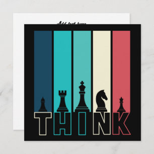 Unique Vintage Chess Pieces Think Colourful Card