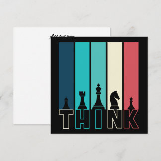 Unique Vintage Chess Pieces Think Colourful Card