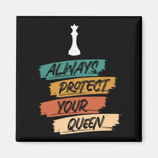 Unique Vintage Chess Queen Quote Sunset Magnet