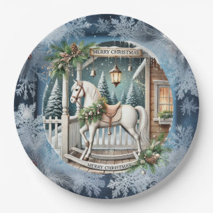 Unique vintage Christmas Scenery Paper Plates