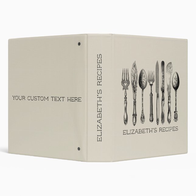 Unique Vintage Flatware and Your Text Recipe Binder (Background)