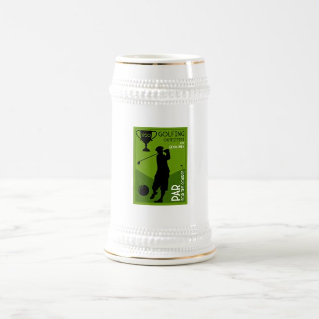 Unique Vintage Golf Gift Beer Stein (Center)