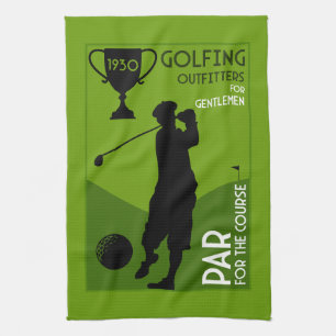 Unique Vintage Golf Gift Kitchen Towel