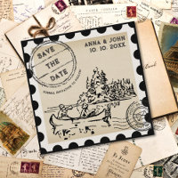 Unique Vintage Postage Stamp Save the Date