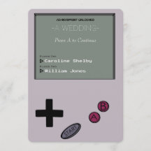 Unique Vintage Retro Gamer Wedding Invitation