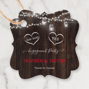 Unique Vintage String Lights Old Barn Engagement   Favour Tags