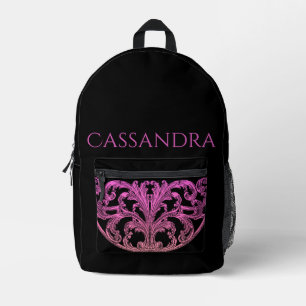 Unique Vintage Swirl Ombre Red Personalized Printed Backpack