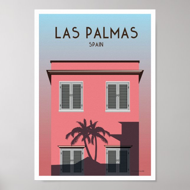 Unique Vintage Travel Poster from Las palmas, beau (Front)