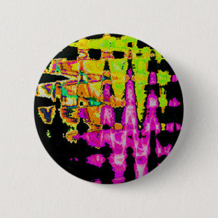 Unique Watercolor Artwork: Purple, Black, and Lime 2 Inch Round Button