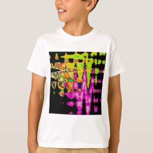 Unique Watercolor Artwork: Purple, Black, and Lime T-Shirt