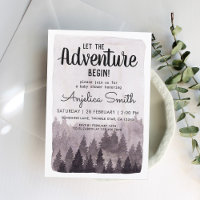 Unique Watercolor Painted Rustic Forest Baby Sower