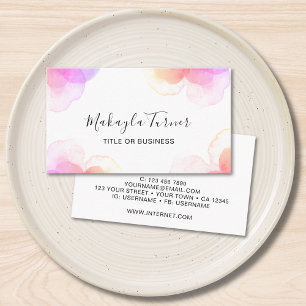 Unique Watercolor Pastel Floral Business Card