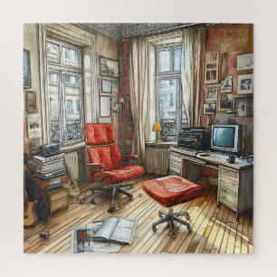 Unique Watercolor Retro Vintage Colourful Jigsaw Puzzle