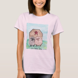 unique watercolor transfer of sheep T-Shirt