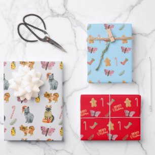 Unique Watercolors Animals Pattern Wrapping Paper Sheet