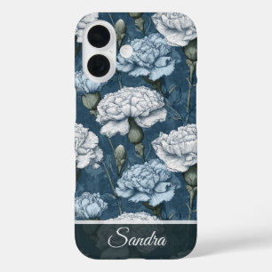 Unique Wedding Gift Carnation Floral Custom iPhone 16 Case