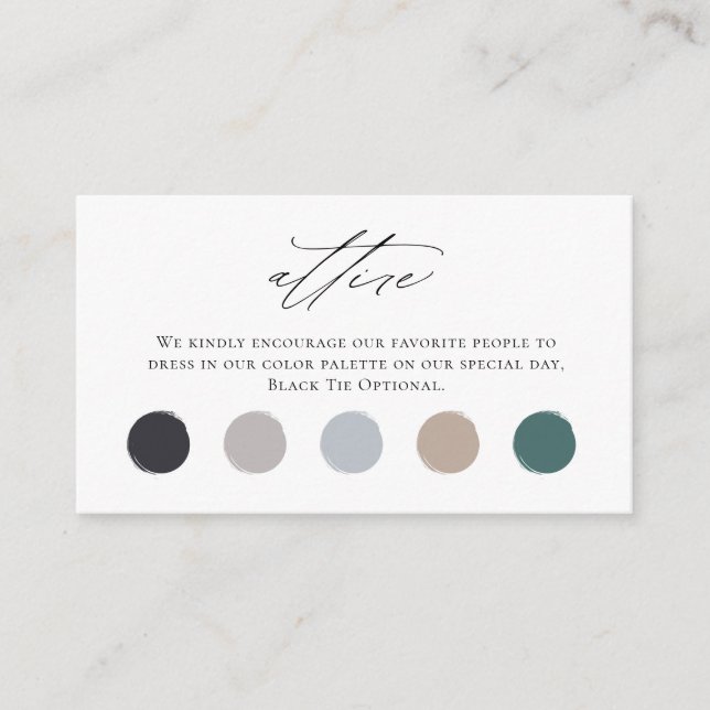 Unique Wedding Guest Dress Code Enclosure Card (Front)