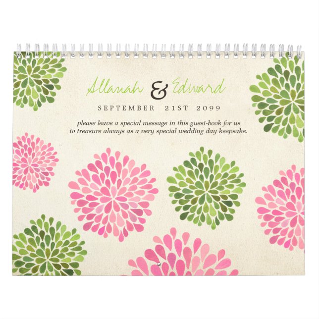 Unique Wedding Personalized Photo Guest Book Calendar (Cover)