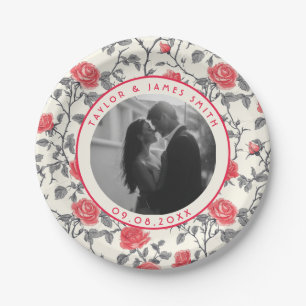Unique Wedding Rose Plates For Couple