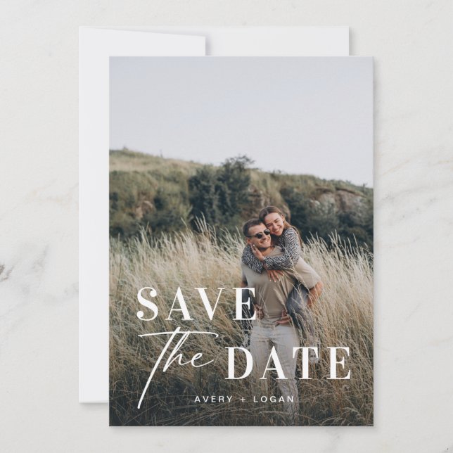 Unique Wedding  Save The Date Photo Invitation (Front)