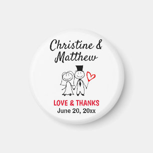 Unique Wedding Thank You Favour Cute Couple Magnet