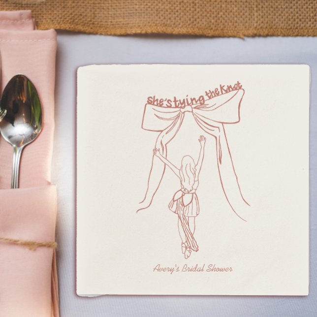 Unique Whimsical Coquette Bow Bridal Shower Custom Napkin (Creator Uploaded)
