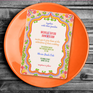 Unique Whimsical Floral Quirky Doodle Hand Drawn  Invitation