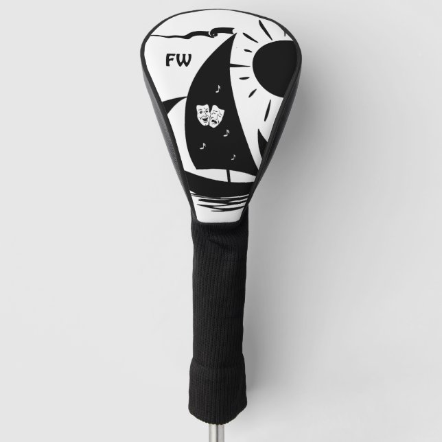 Unique Whimsical Theatre Sailing Design Golf Head Cover (Front)
