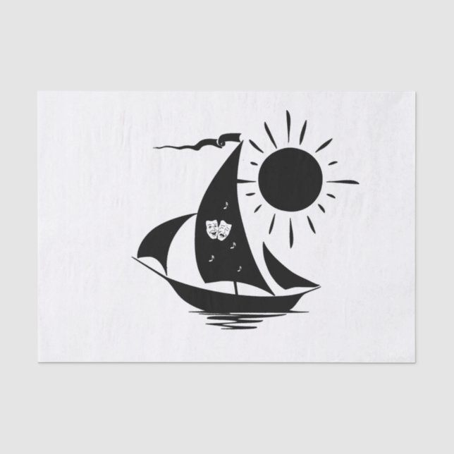 Unique Whimsical Theatre Sailing Design Tissue Paper (Front)