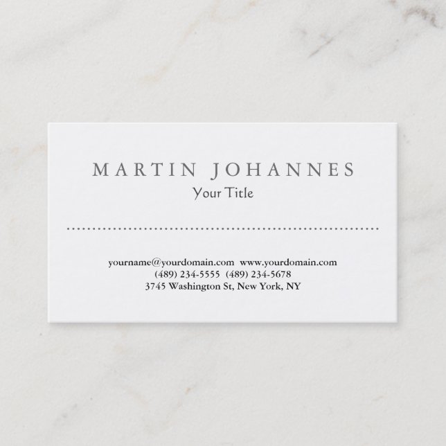 Unique white amazing professional business card (Front)