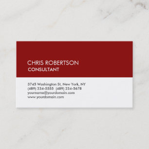 Unique White Dark Red Stripe Attractive Business Card