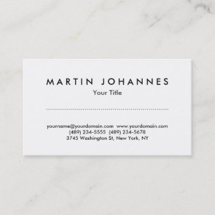 Unique white professional business card